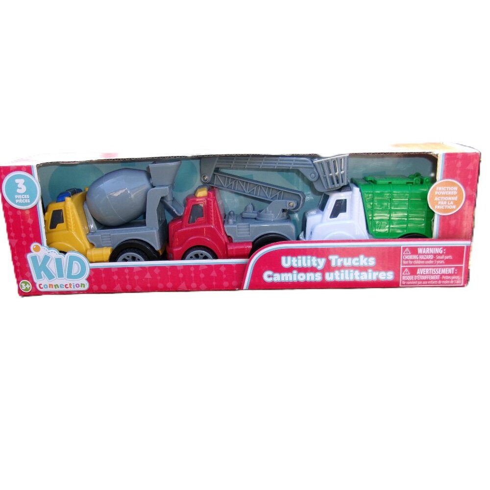 Kid Connection Utility Trucks, Friction Powered, Utility Trucks NEW 3+